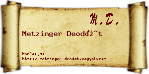 Metzinger Deodát névjegykártya
